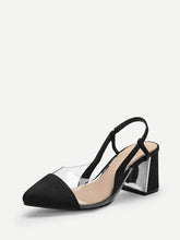 Load image into Gallery viewer, Transparent Cap Toe Chunky Heels
