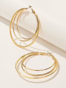 Simple Layered Hoop Earrings 1pair