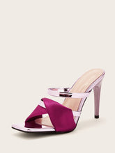 Load image into Gallery viewer, Twist Decor Strappy Stiletto Heeled Mules