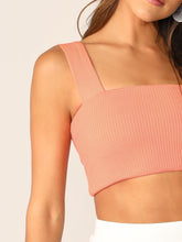 Load image into Gallery viewer, Thick Strap Rib-Knit Crop Top