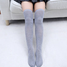 Load image into Gallery viewer, Women Knit Cotton Over The Knee Long Socks Thigh High Stocking Socks