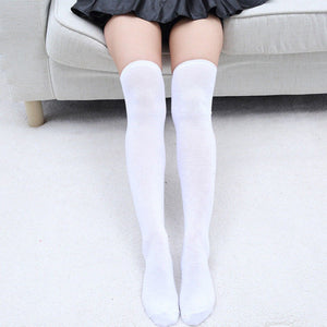 Women Knit Cotton Over The Knee Long Socks Thigh High Stocking Socks
