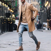 Load image into Gallery viewer, Fashion Winter Men&#39;s Trench Long Jackets Coats Overcoat Classic Jackets Solid Slim Fit Outwear Hombre Men Clothes Khaki Hombre